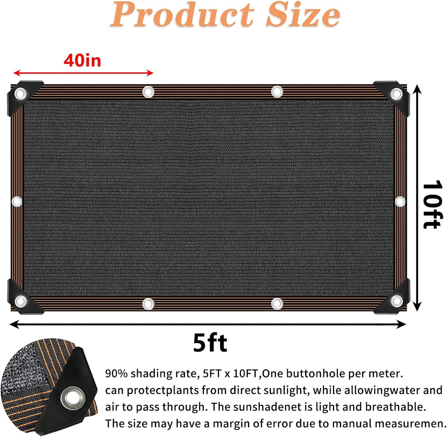 Shade Cloth for Plants Greenhouse, 80-90% Sunblock for Outdoor Garden Pergola Patio Lawn Sun Shade Cloths for Kennel Chicken Coop Easier to Hang Net Cover