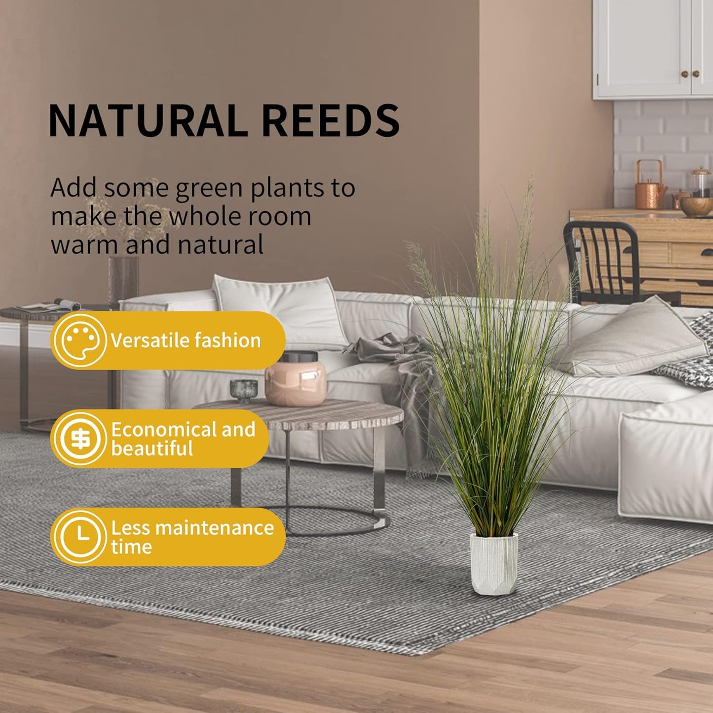 Artificial Plant 5ft(2pack) Tall Artificial Grass Plant,Faux Plants Indoor Home Decorative Artificial Plants & Flowers in Pot Fake Plant, House Plant Indoor