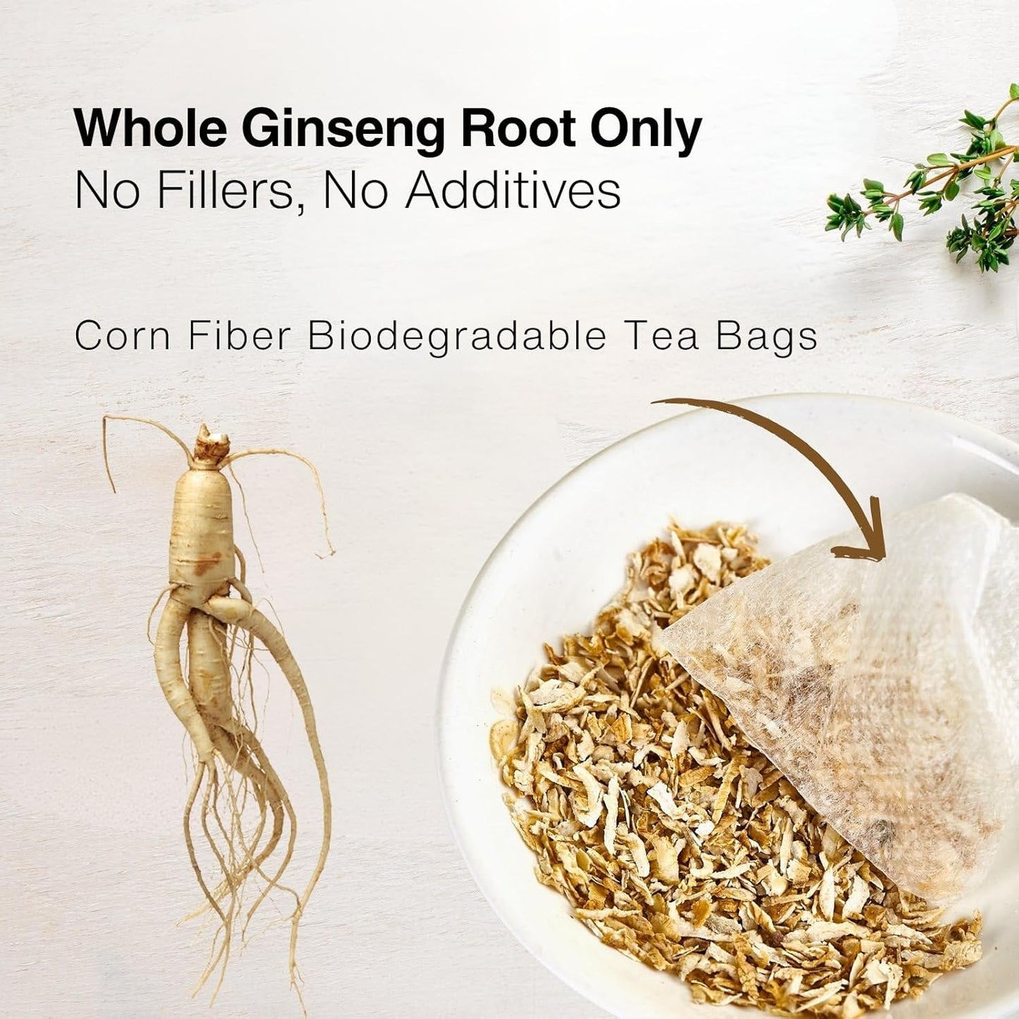 Ginseng Tea Bags – 45 Count | Natural Kidney Cleanse Detox & Repair Tea for Men & Women | Herbal Ginseng Root Tea for Kidney Health Support | Caffeine-Free