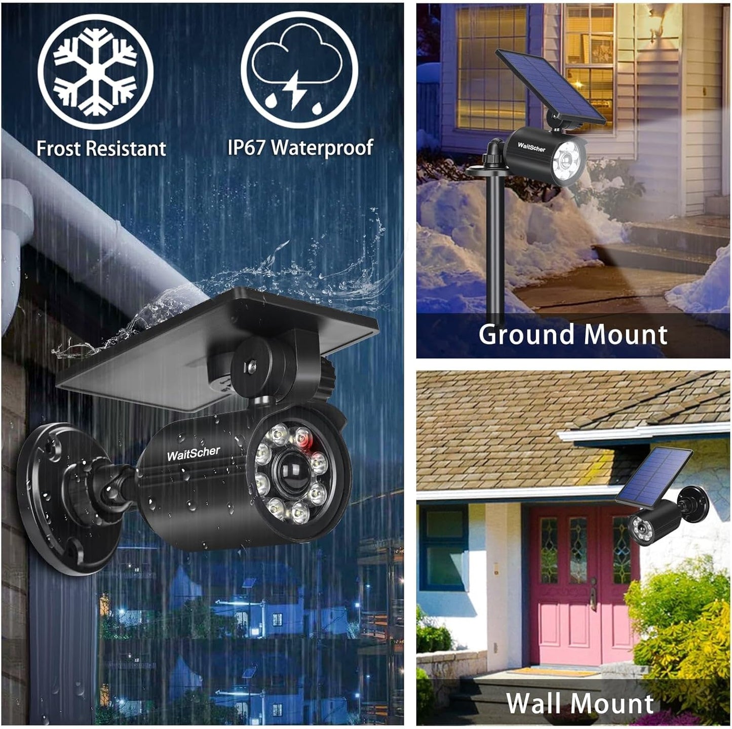 Solar Lights Outdoor Motion Sensor Flood Lights IP67 Waterproof 3600mAh Security Light for Front Door,Garage, Driveway, Yard, Deck(2pack)