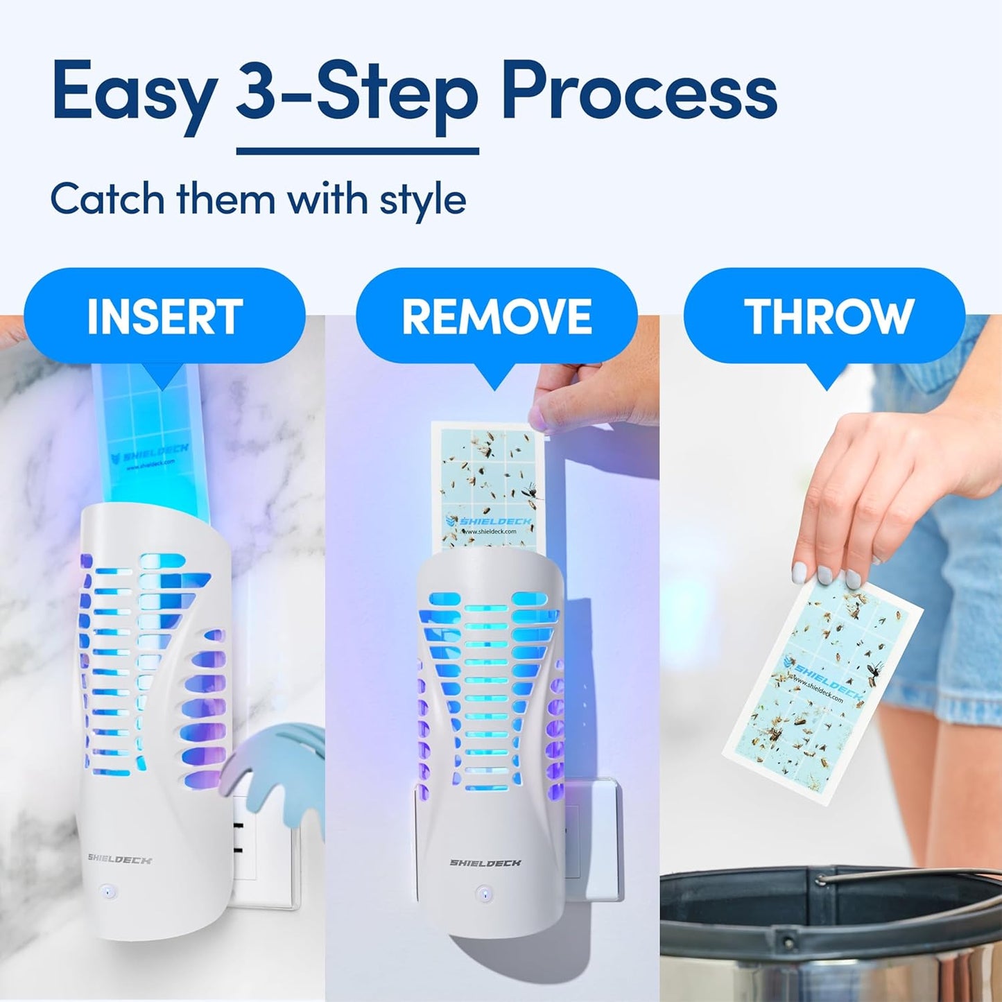 Flying Insect Trap Plug in - Indoor Fruit Fly, Gnat, and Mosquito Trap - Bug Catcher Traps with UV Light for House Indoors (1 Device + 5 Refills) (Refills)