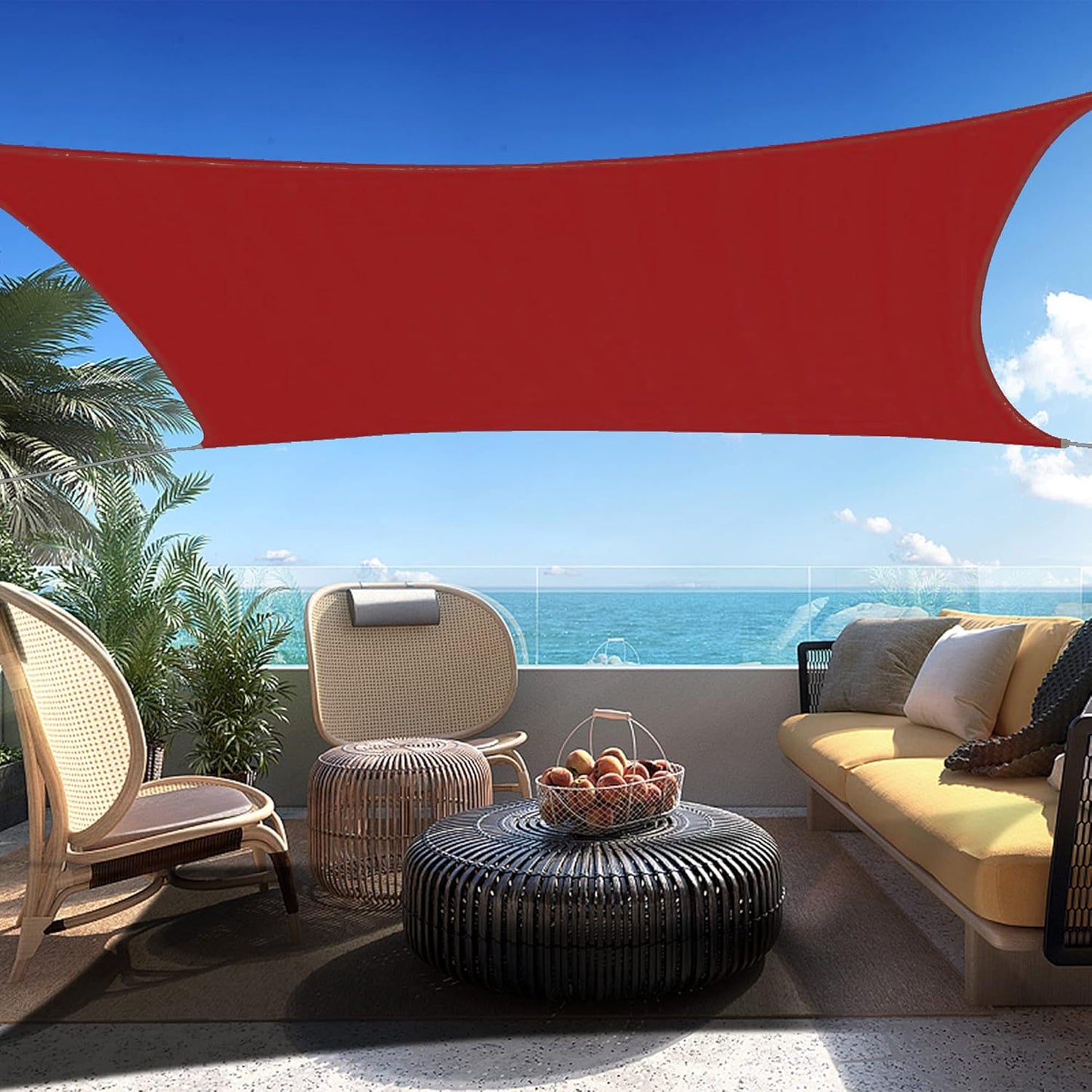 11' x 15' Red Rectangle Sun Shade Sail SSP1212 Canopy Durable Fabric UV Block Awning,We Make Custom Orders