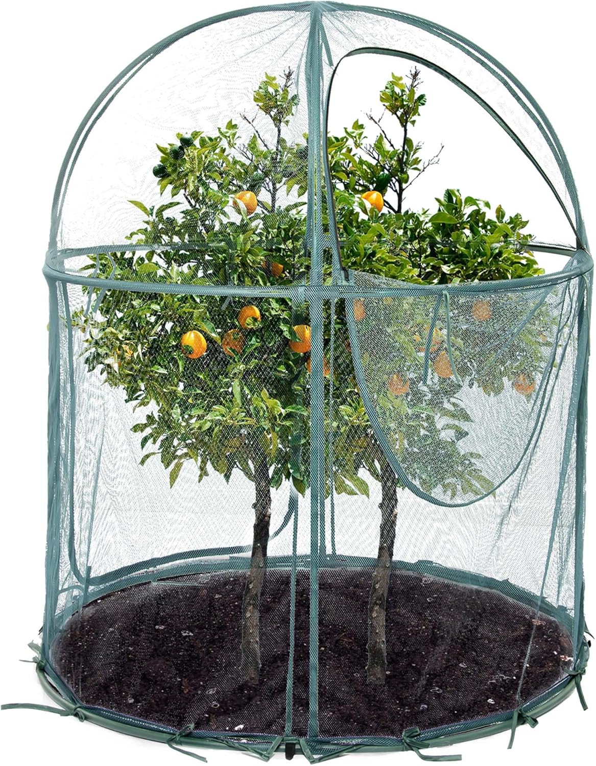 Round 4'x4' Large Plant Mesh Cover 4.9FT Tall Crop Netting Cage Pest Guard Cover for Vegetables Fruits Durable Plant Gardening Net