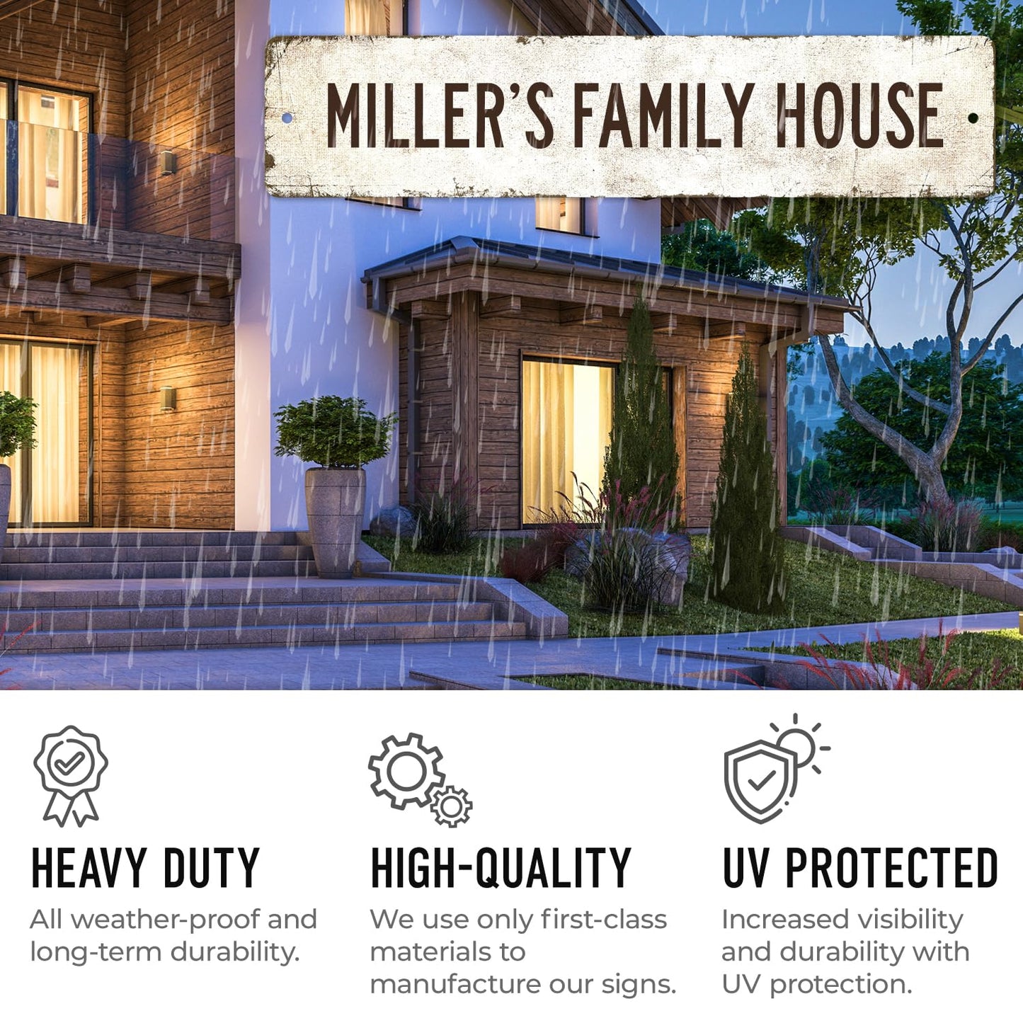 Rustic Custom Sign, Personalized Metal Signs, Gift for Him Men Dad, Man Cave, Indoor and Outdoor Use, 4x18 Inches, ACM, Fade Resistant, Made in the USA