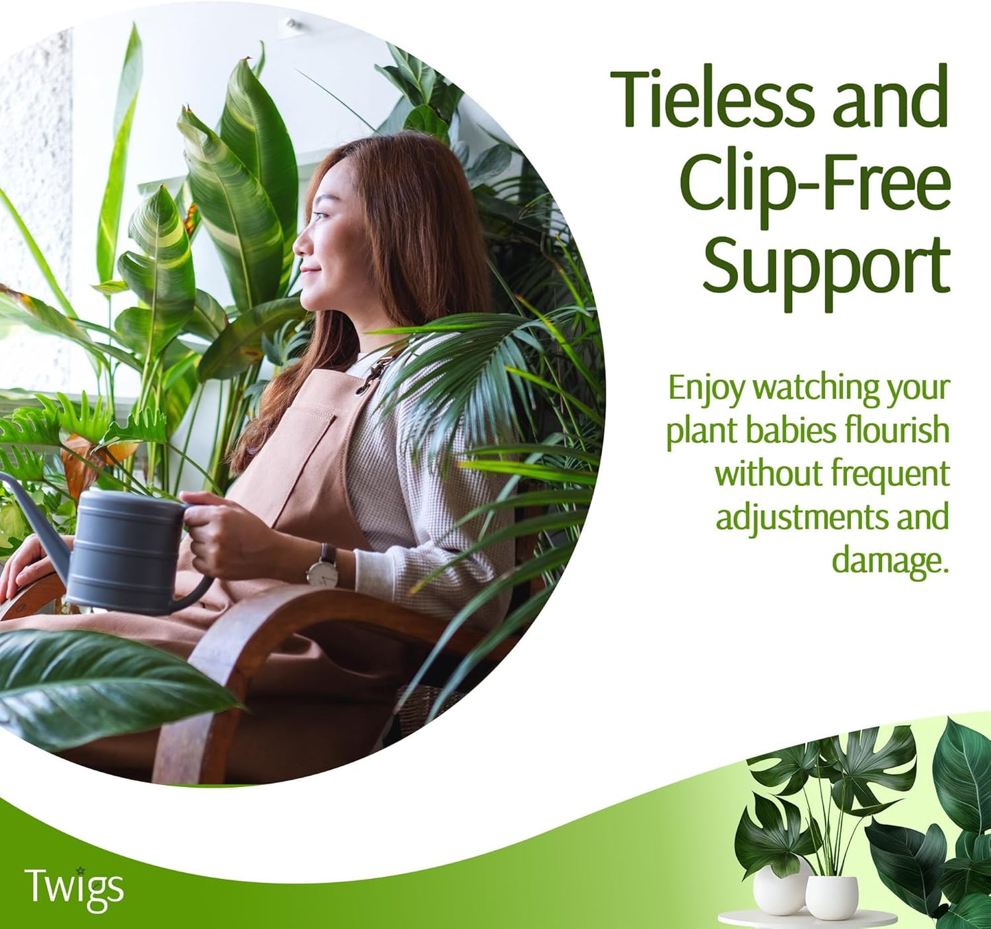 Plant Support Stakes, Stem Holder Structures for Indoor & Outdoor Use, Garden Accessories for Climbing & Potted Plants, Trellis Alternative - Monstera (Dark Green), 10 Pack, 22" L, Original