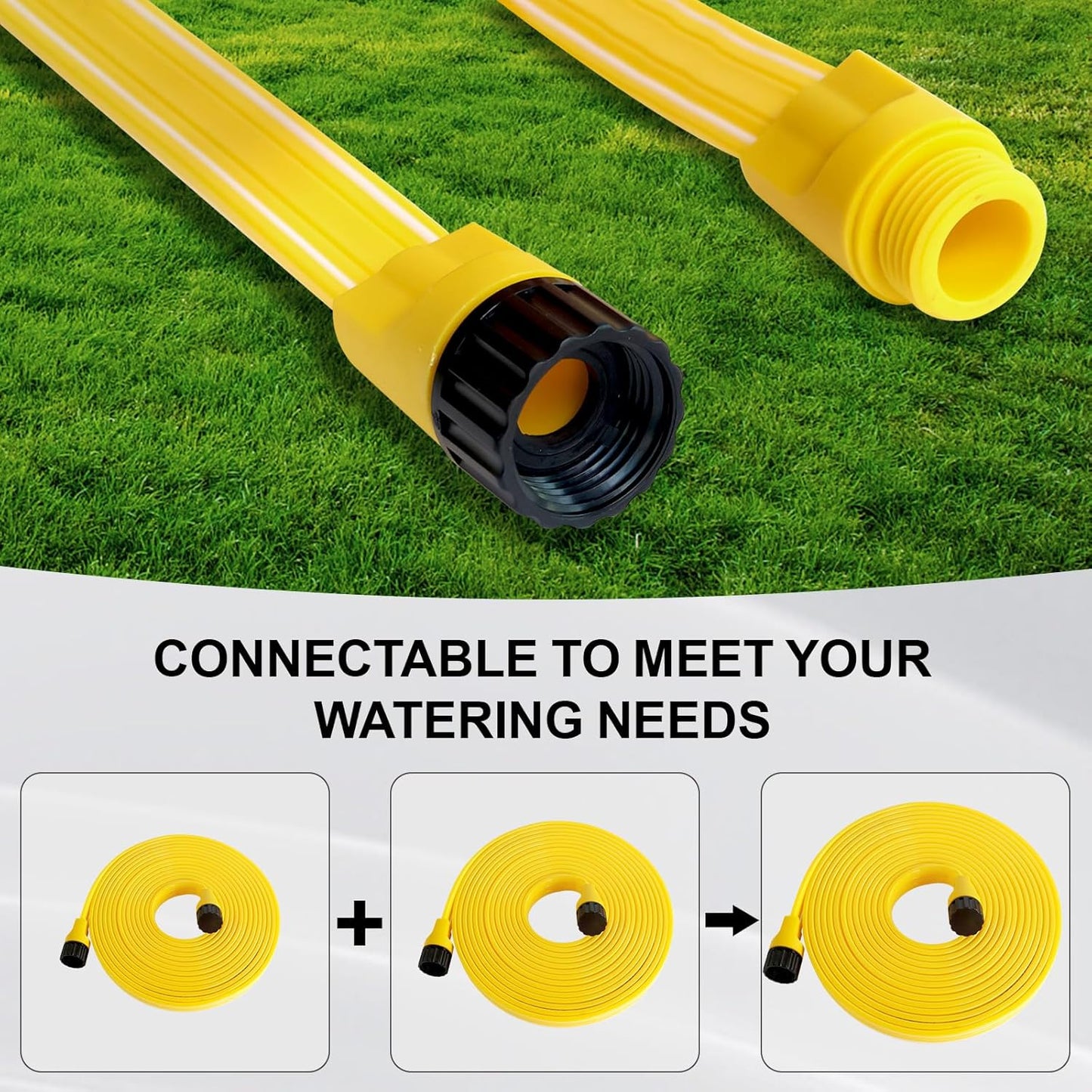 Sprinkler Hose 15 ft 3-Pack, Flexible Short Sprinklers Soaker Hose for Yard, Lawn Drip Irrigation Hose System for Garden Watering (15 ft 3-Pack)