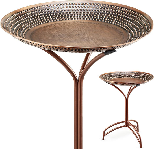 Good Directions 20" Diameter Tranquility Birdbath, Pure Copper Basin, Bronze Finish, Durable Aluminum Base, Bird Bath