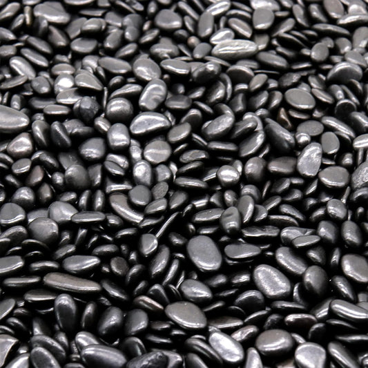 Black Rocks for Plants. Polished Decorative Pebbles. 1/5 Inch 10 lbs. for Garden, Landscaping, Vase fillers, Succulents, pots (Mini, Black, 10)
