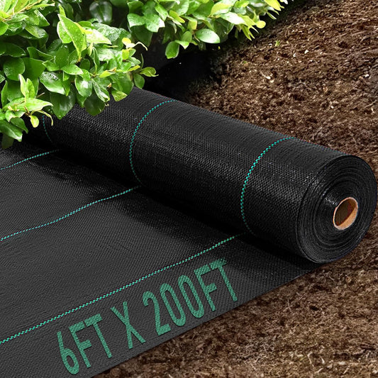 KAKO 6x200FT Weed Barrier Fabric, Heavy Duty Weed Barrier Landscape Fabric, Garden Weed Barrier Fabric, Garden Fabric Weed Barrier Weed Cloth for Landscaping Fabric, Garden Fabric, Driveway Fabric
