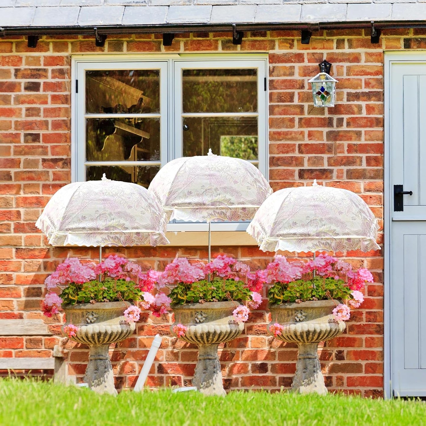 TIMSO Adjustable 3 Pack Plant Shade Umbrella for Outdoor Garden - Sun Protection Cloth & Umbrella for Plants, Potted Plants, and Garden Beds