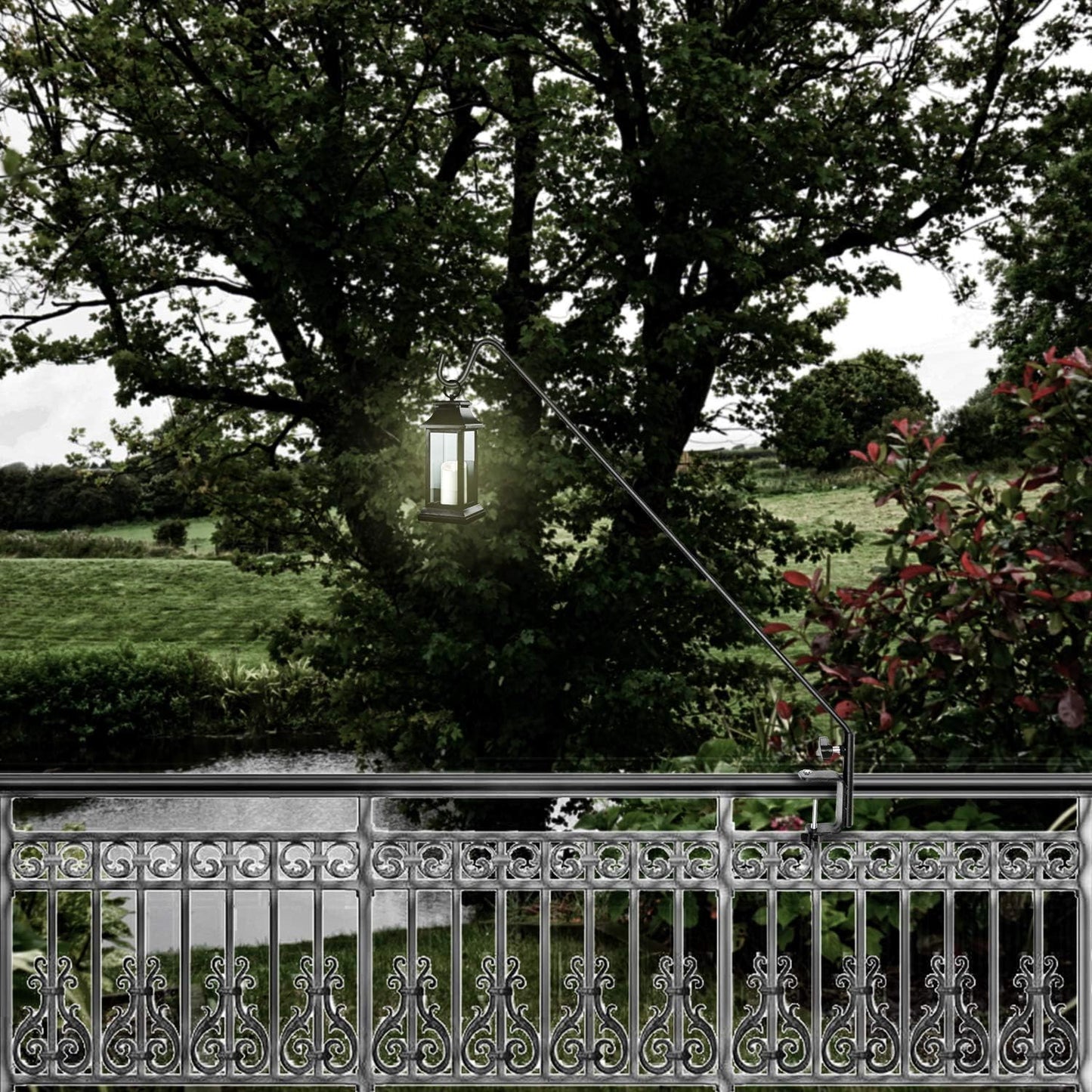 Ashman Deck Hook 32-Inch (1 Pack), Double Forged Solid Metal Single Piece Rod, Ideal for Bird Feeders, Plant Hangers, Coconut Shell Hanging Baskets, and Lanterns.