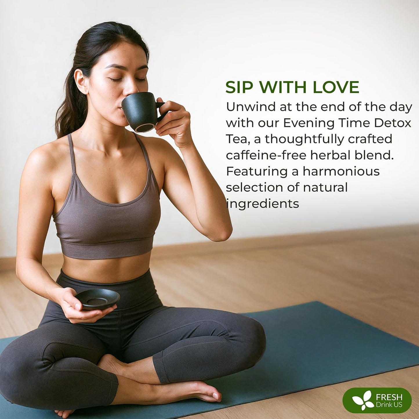 FreshDrinkUS, Evening Time Detox Herbal Tea – 30 Tea Bags – Caffeine-Free Blend with Senna, Peppermint, Chamomile, Licorice, Ginger, Reishi Mushroom – Relaxing Herbal Infusion – Non-GMO & Natural