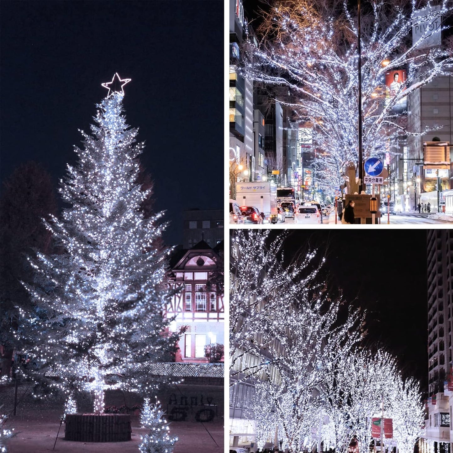 Solar String Lights Outdoor, 2-Pack Each 72FT 200 LED Solar Christmas Twinkle Lights Outside Waterproof Copper Wire with 8 Modes Solar Fairy Lights for Garden Tree Birthday Christmas Decor(Cool White)