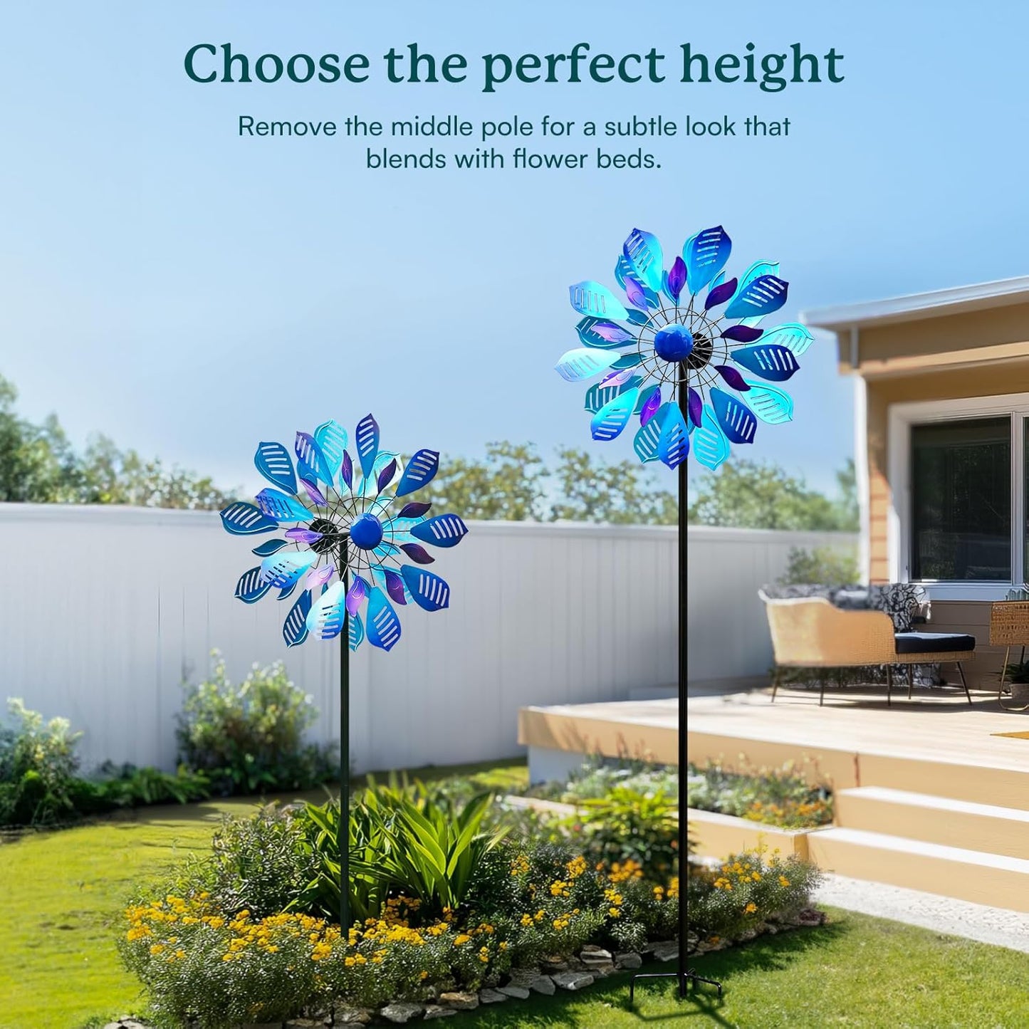 Garden Wind Spinners Outdoor, Metal Yard Spinner, Large Wind Spinner, Gift for Family Friends(84'' H x 24'' W)