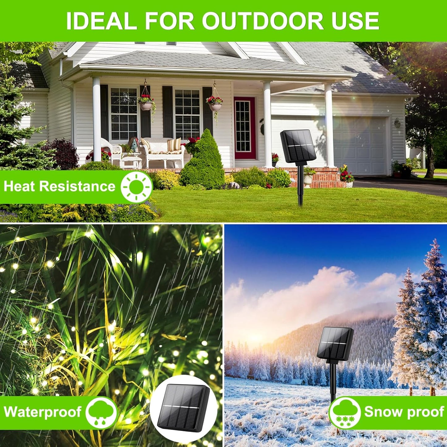 Brightever Outdoor Solar String Lights Waterproof, 2-Pack Total 80FT 200LED Solar Fairy Lights for Outside with 8 Lighting Modes, Solar Twinkle Lights for Yard, Christmas, Party (Warm White)