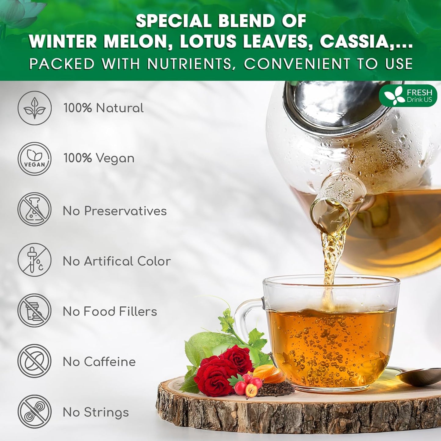 FRESHDRINKUS, 15 Packs of Oil Reducing Tea, Oil Cleansing for Liver, 10 Herbal Ingredients, Traditional Recipe Tea for Liver, 100% Natural, Easy Brewing, Steep Repeatedly (15 Packs)