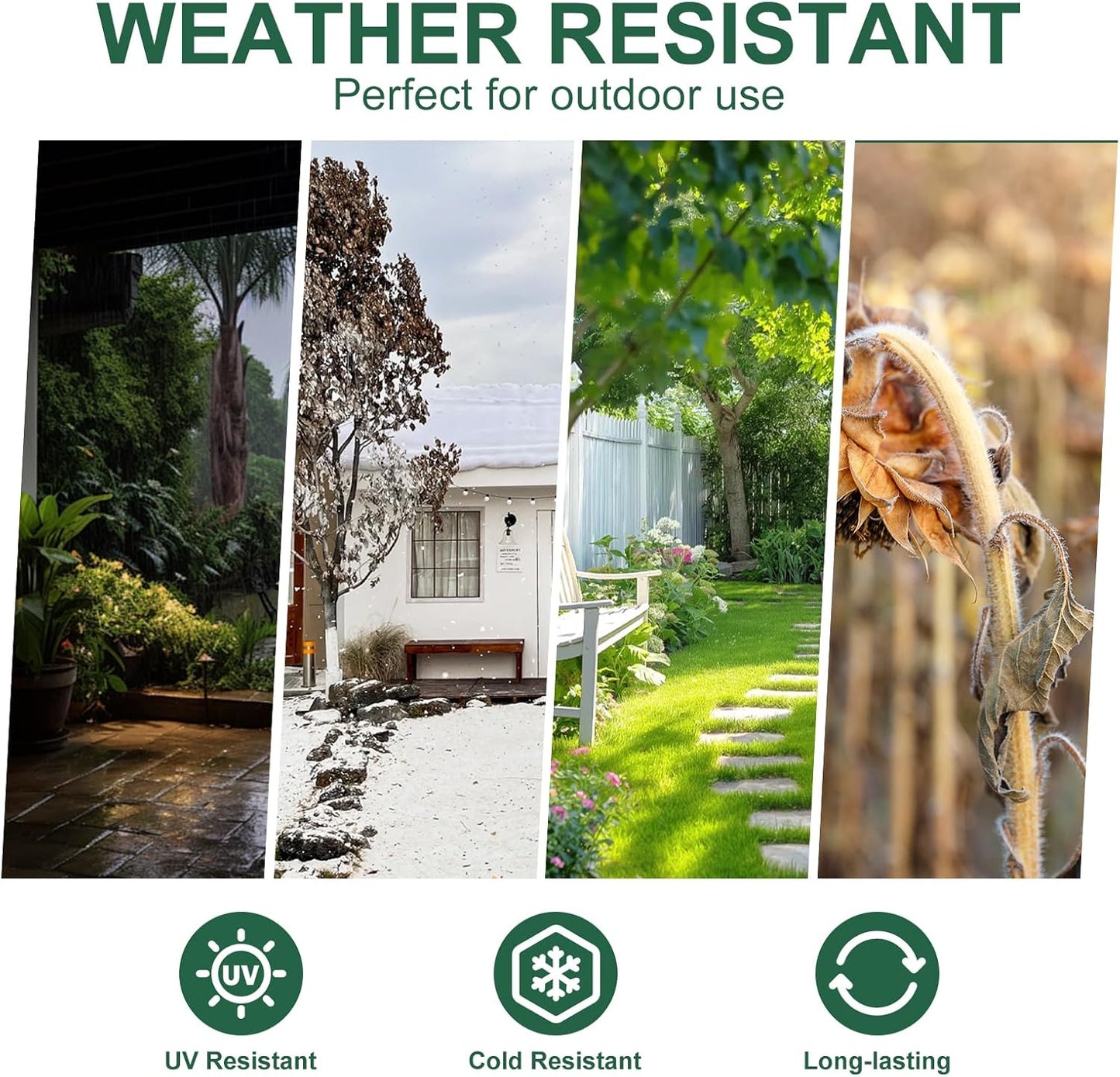 Green Zip Ties 6", 1000 Pack, Cable Ties UV Resistant, Wire Ties 25 lbs Tensile Strength for Garden, Plants, Holiday Lights, Yakobela