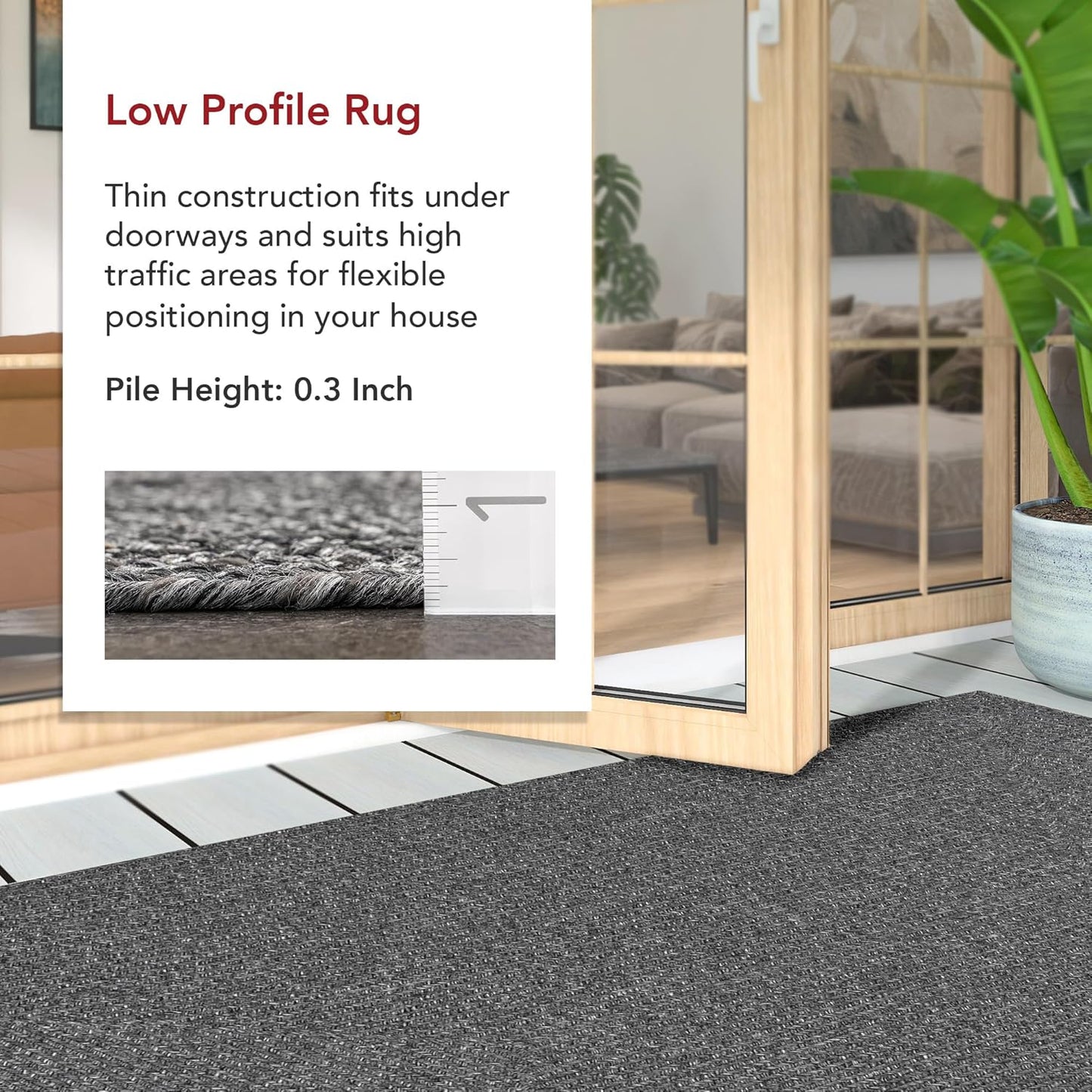 nuLOOM 2' x 18' Solid Hand Braided Indoor/Outdoor Area Rug, Pet-Friendly, High Traffic, Weather Resistant, for Patio, Balcony, Bedroom, Living, Dining Room, Wynn Charcoal