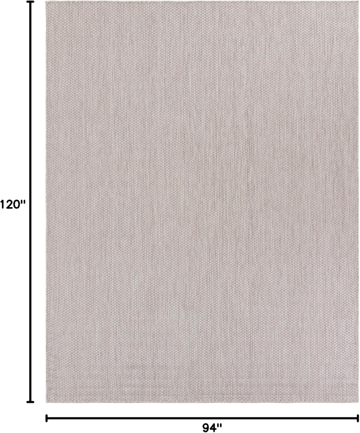 Unique Loom Outdoor Solid Collection Area Rug (7' 10" x 10' Rectangle Beige/Ivory)