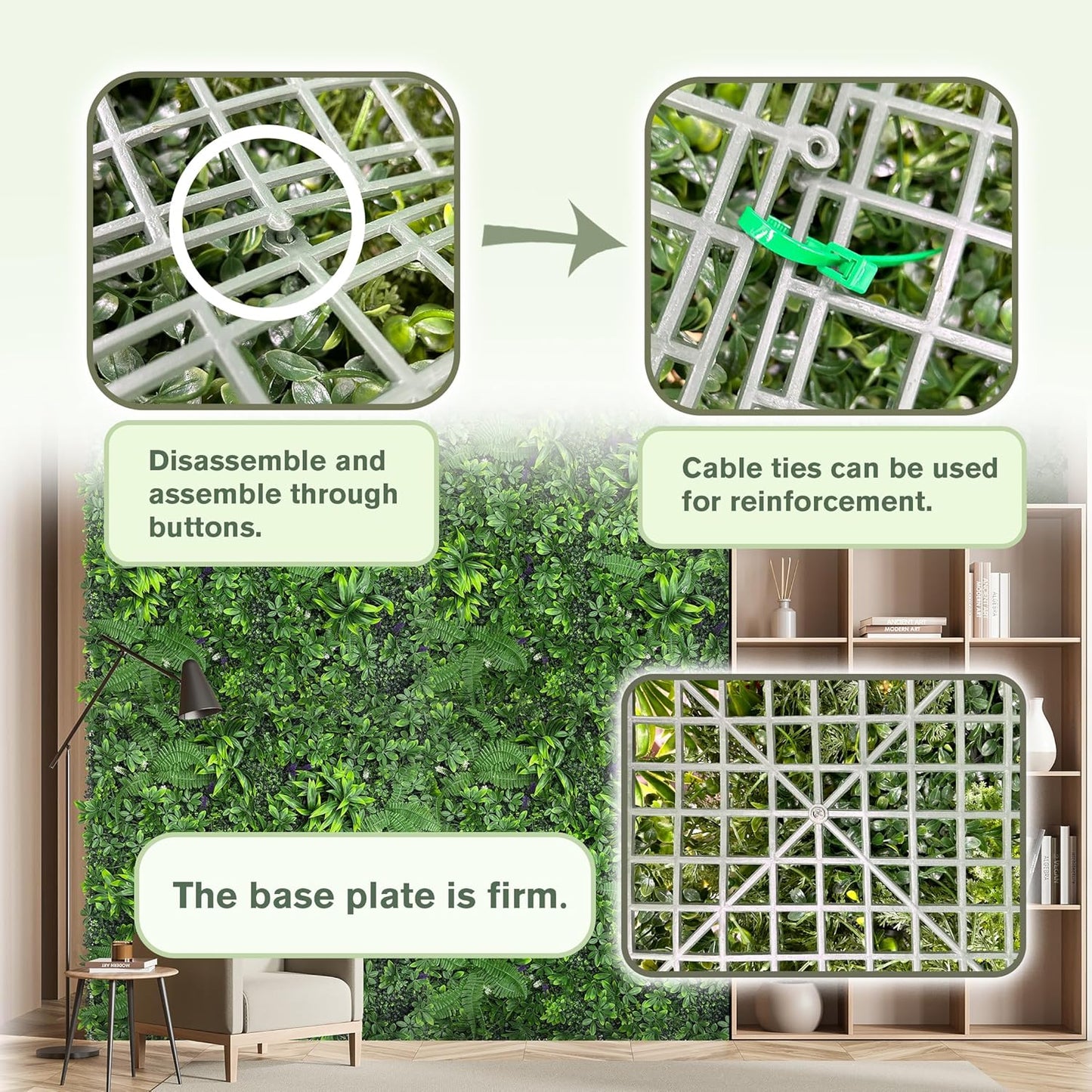 Artificial Green Boxwood Grass Wall Roll: 60"x128"(53.5 SQFT) UV Protected Ivy Privacy Hedge Fence Screen for Chain Link Fences Panel Indoor,Outdoor Patio Balcony & Garden