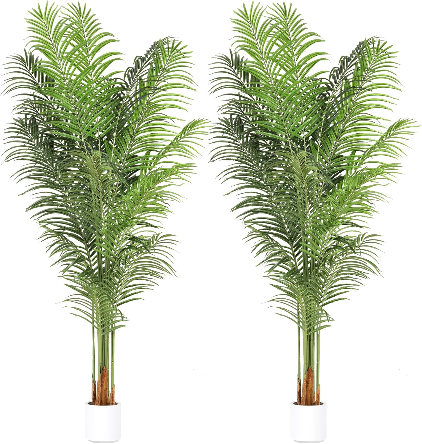 Artificial Palm Tree 7.2Ft Tall Large Fake Plant Indoor Decorative Faux Silk Green Potted Plants for Office Living Room Outdoor Home Decor (2 Pack)