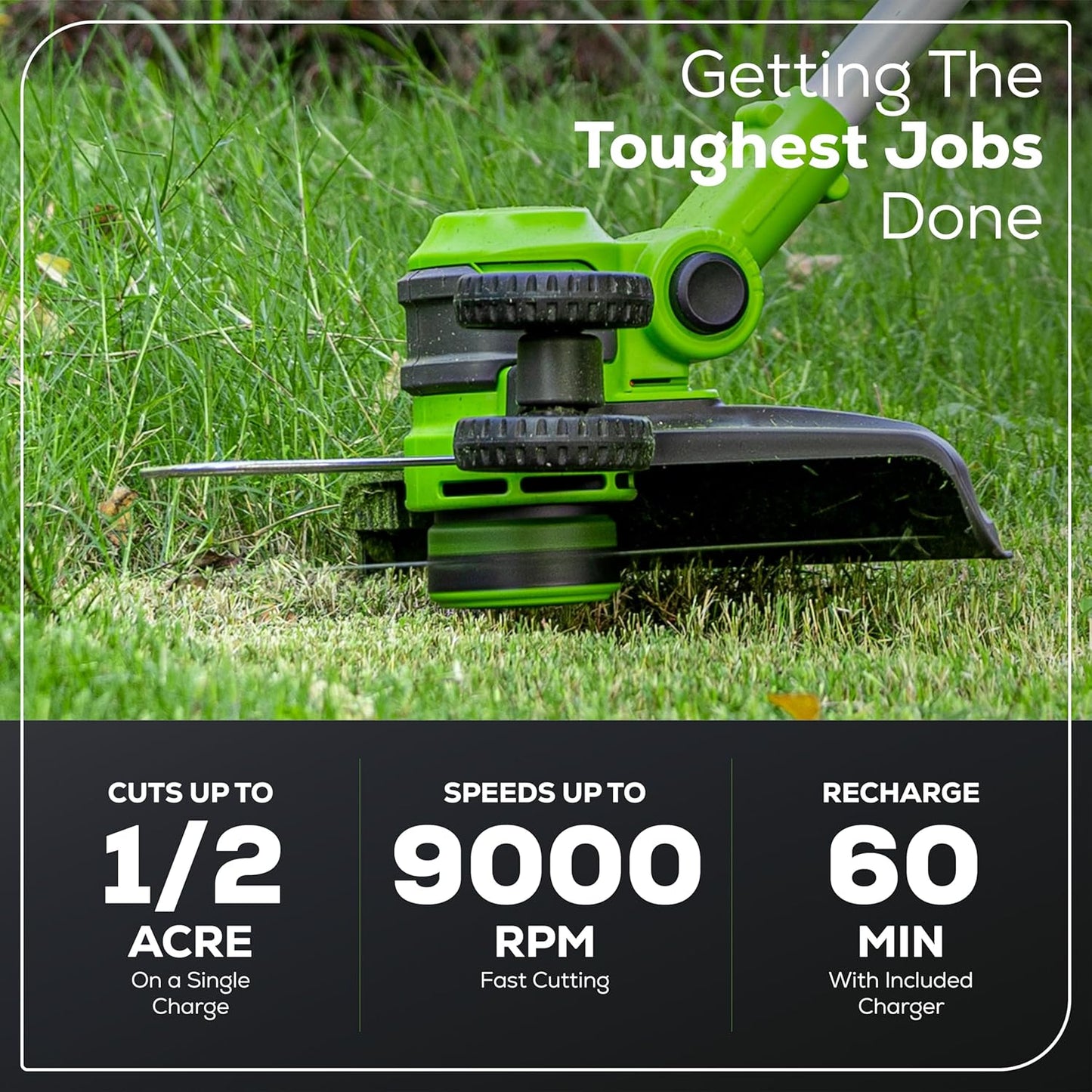 Greenworks 40V Cordless 2-in-1 Trimmer Edger (Gen 2) - 13" Lawn Weed Wacker for Fence & Sidewalk , Lightweight Gas Trimmer Alternative with Auto Feed Spool , 2.0Ah Battery & Charger (40-Min Runtime)