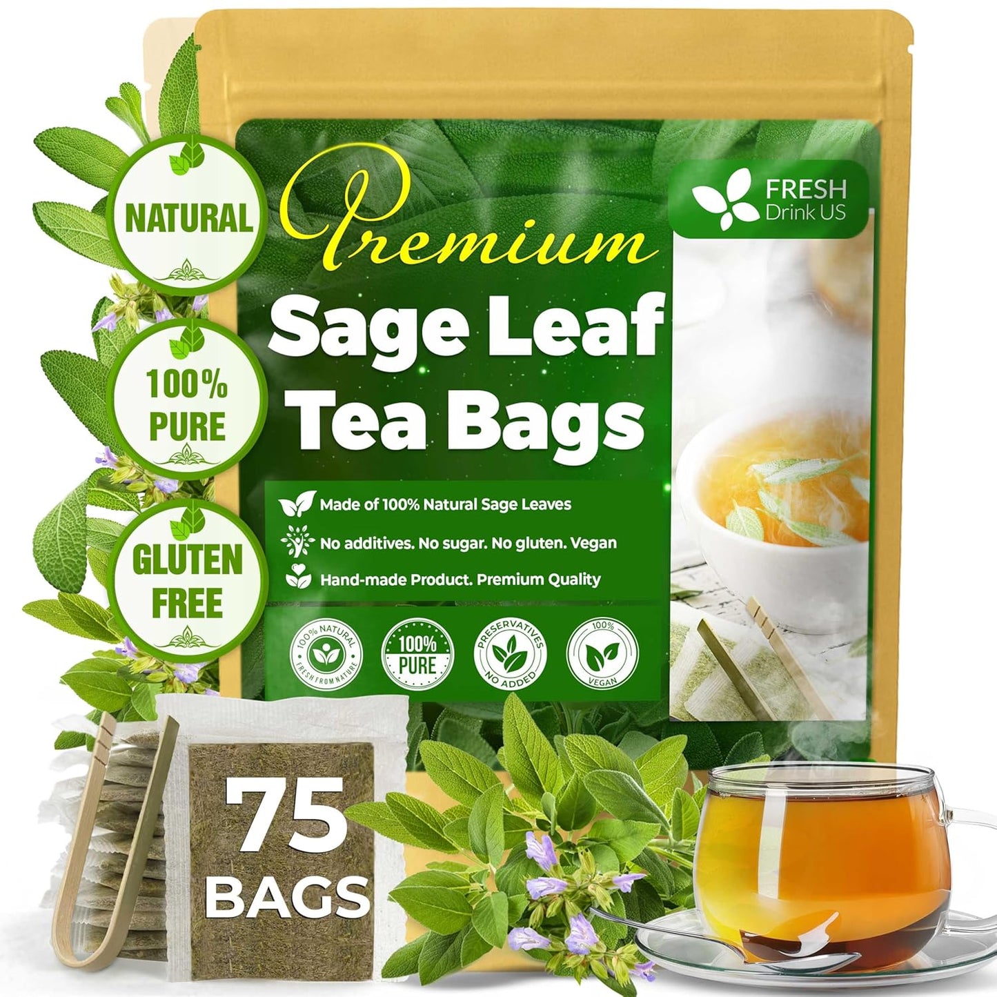 75 sage leaf tea bags test