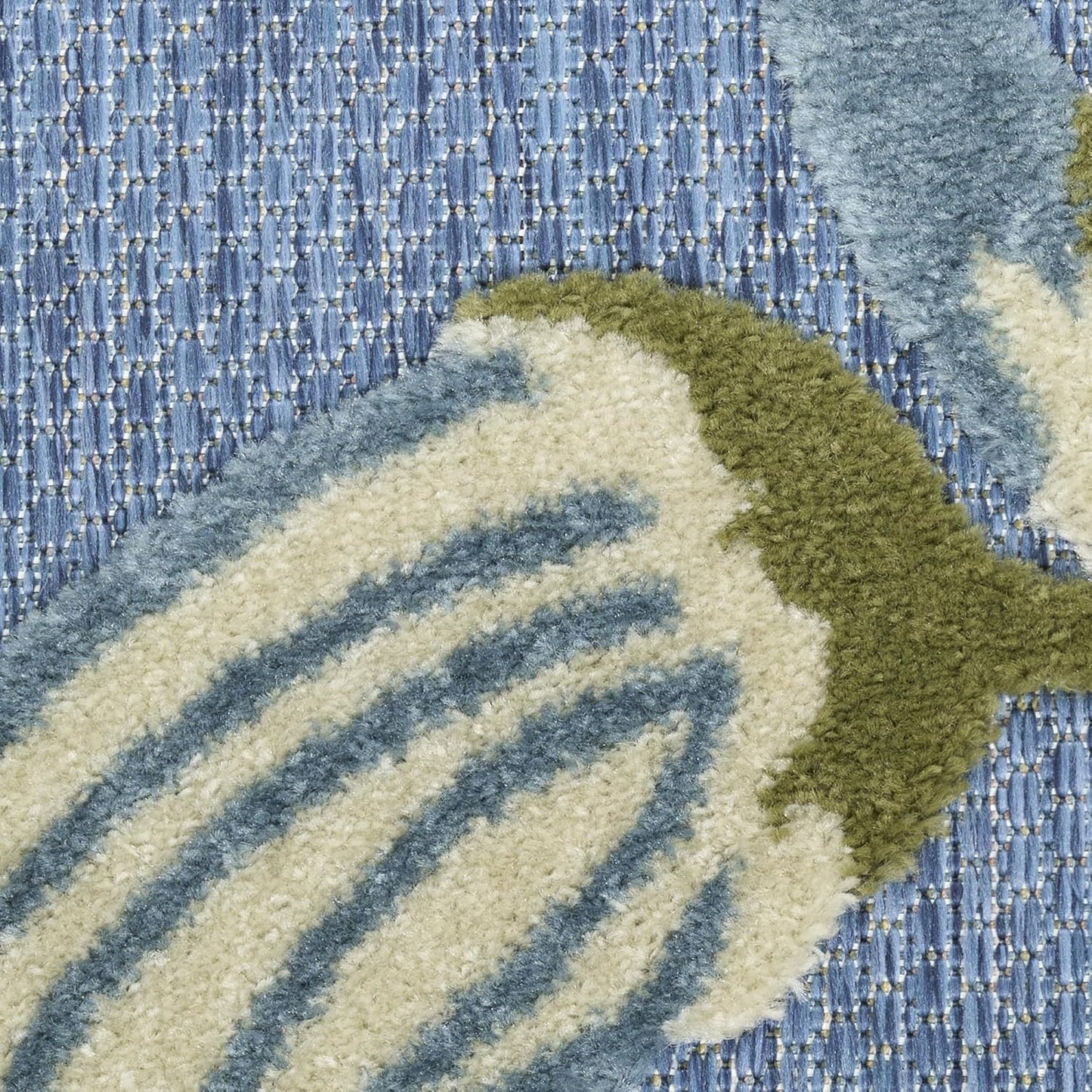 Nourison Aloha Blue Sage 7'10" x 10'6" Area Rug - Easy Clean, Non Shedding, Bed Room, Living Room, Dining Room, Kitchen (8' x 11')