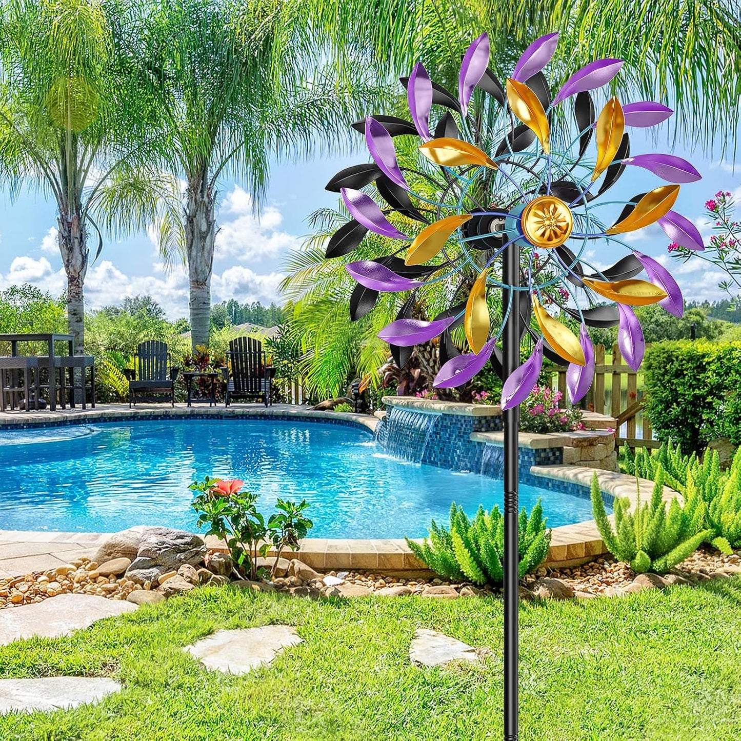 Wind Spinners Outdoor for Yard and Garden, 360 Degrees Metal Wind Sculptures & Spinners, Windmill for Outside Patio Lawn Decor Gifts for Family Friends