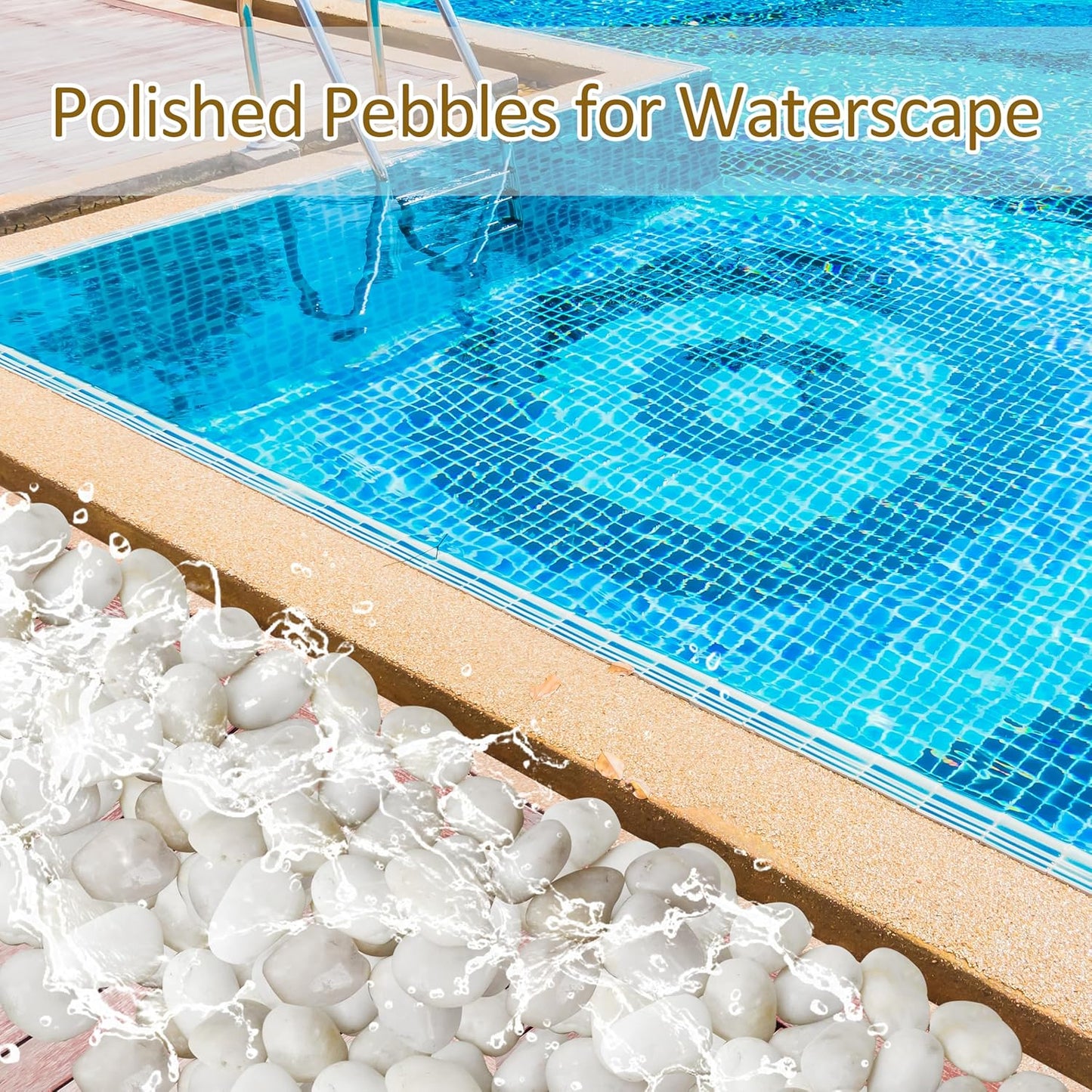 Sunnyglade 40 LBS White River Rocks, 2-3 Inch Natural Pebbles for Indoor Plants, High Polished Decorative Stones Vase Filler Fish Tank Aquariums Landscaping Garden Outdoor and Indoor DIY (40 Pounds)