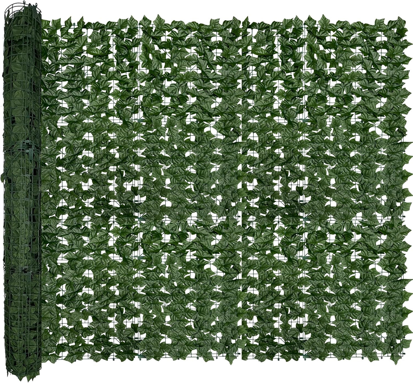 Artificial Ivy Privacy Fence Roll Screen,128" by 72" (64 SQFT) UV-Anti Faux Hedge Fence and Fake Ivy Vine Leaf Wall Panels for Indoor&Outdoor Green Backdrop, Garden Greenery Decor