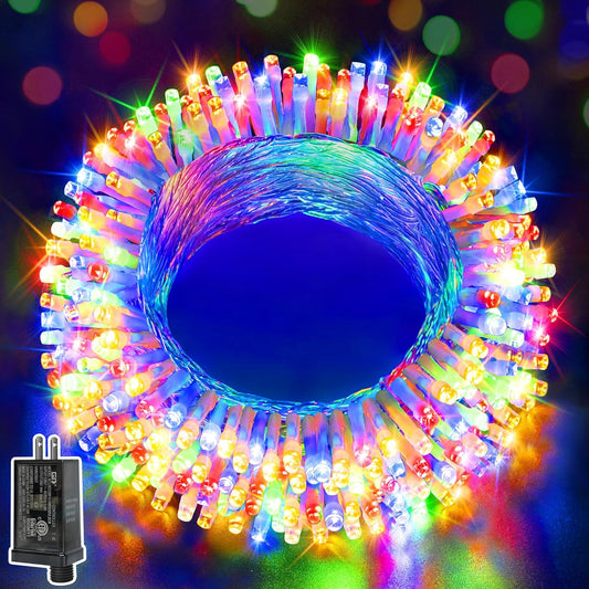 Ollny String Lights Indoor 200LED 60FT, Multicolor Connectable Plug in LED Outdoor Light, 8 Modes Waterproof Timer Christmas Lights for Outside Bedroom House Party Wedding Camping