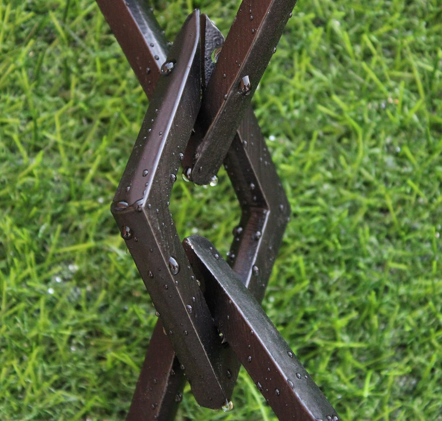 KAM Home Diamond Links Rain Chain with Installation Kit (Black, 11)