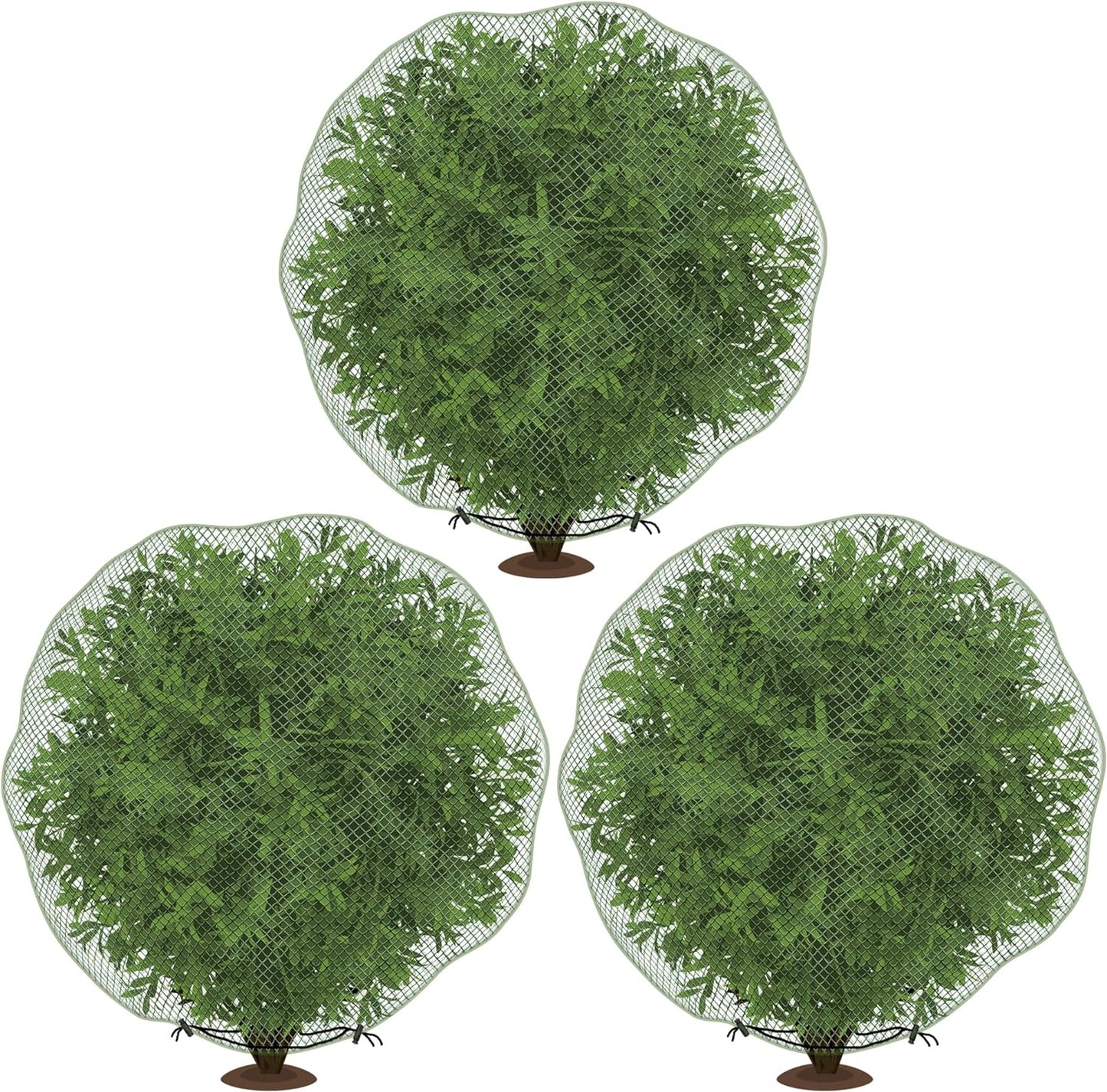 codree 3 Pcs Deer Netting for Shrubs- 7.8 x 7.8 Ft Deer Plant Netting Cover- Reusable Garden Plants Mesh Netting to Protect Undershrub Plant from Deer, Birds and Other Animals