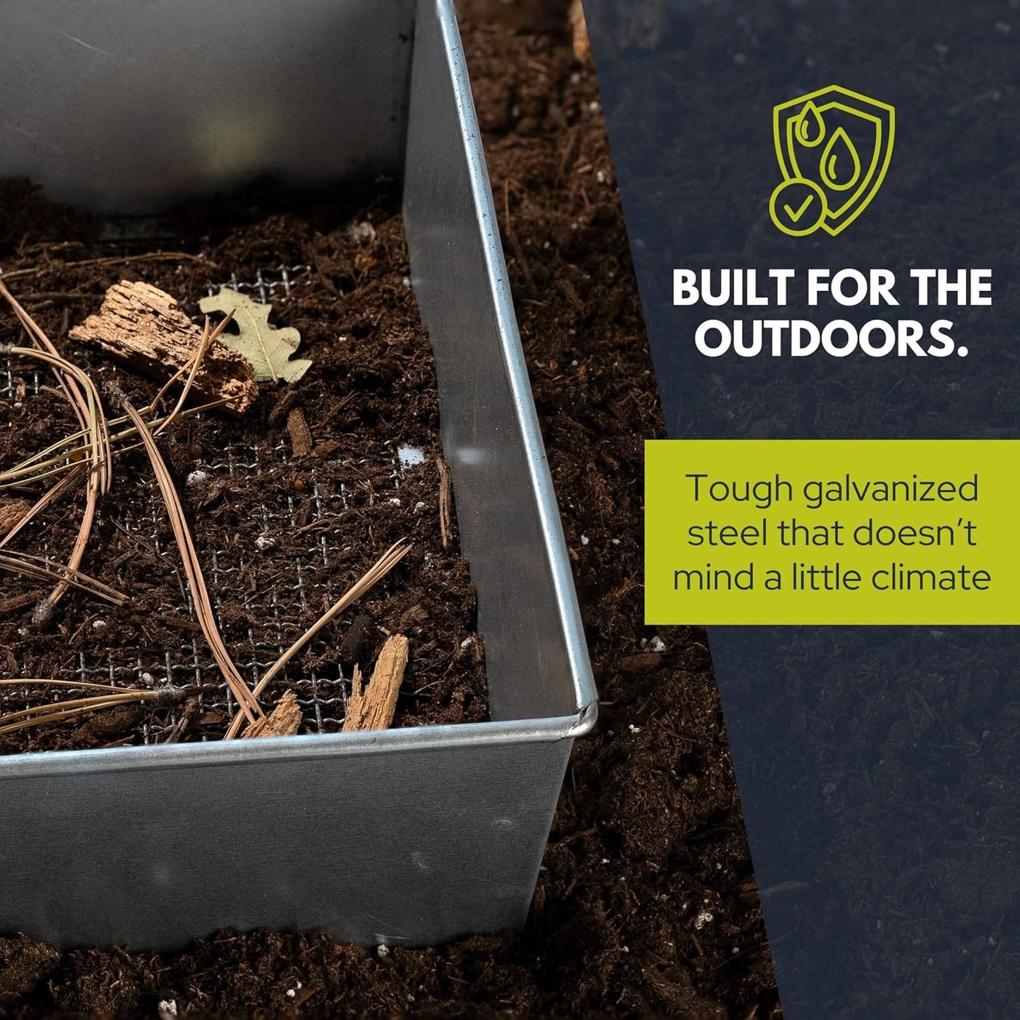 Soil Sifter, Wide Size (17.5 x 11.5 inches) with 1/8-inch Mesh, Garden Sieve for Dirt, Sand, Rocks, and Compost