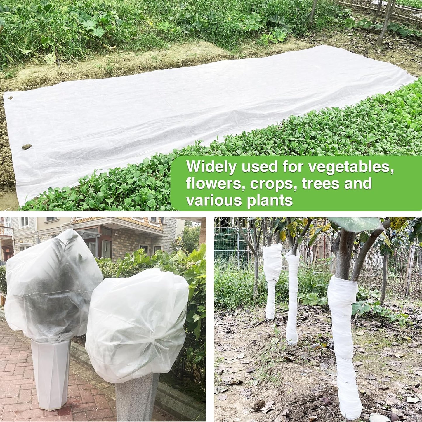 YFFSIDMY Plant Covers Freeze Protection 8'x40', Frost Blankets for Outdoor Plants and Trees, Frost Cloth Freeze Plant Protection Cover, Winter Frost Blanket, Heat Protection Floating Row Cover, White
