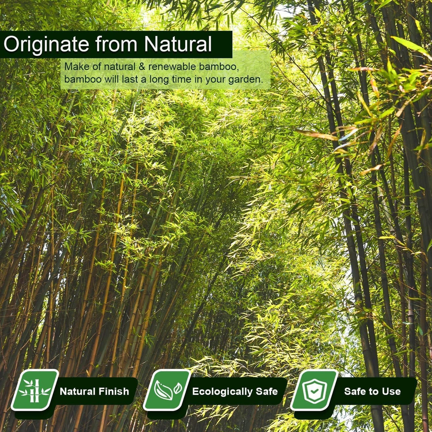 1/2" D 4.75 Feet Bamboo Stakes 50 Pack, Thicker Heavy-Duty Plant Stakes, Natural Garden Stakes for Bean, Tomato, Bean, Flowers,Trees Potted and Climbing Plant Support