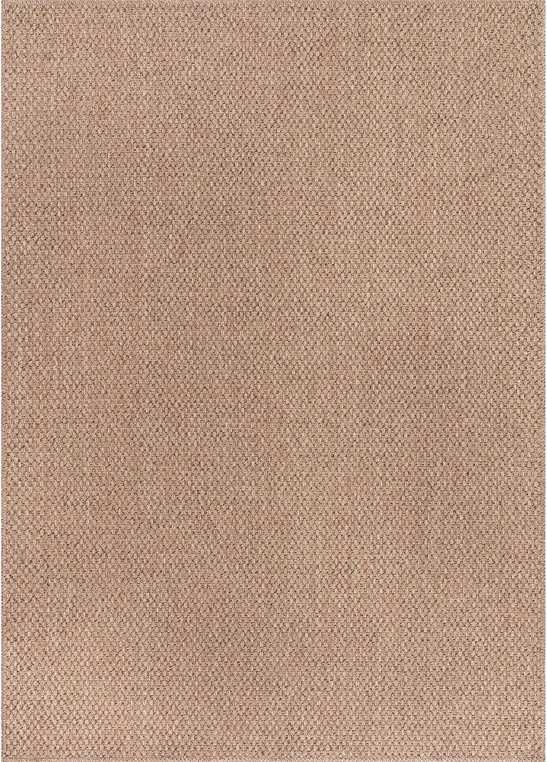 CAMILSON Easy Jute Rug 5x7, Indoor Outdoor Natural Color Farmhouse Area Rugs for Living Room Patio and Kitchen Rug, Solid Boho Woven Design, Easy-Cleaning, Washable Outside Carpet Alfombras (5 x 7)