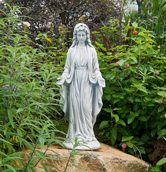 TOETOL Virgin Mary 29.9 Inch Outdoor Statue Religious Blessed Mother Garden Decor Statues Catholic Mother Mary Yard Patio Deck Home Entryway Hallway Sculpture