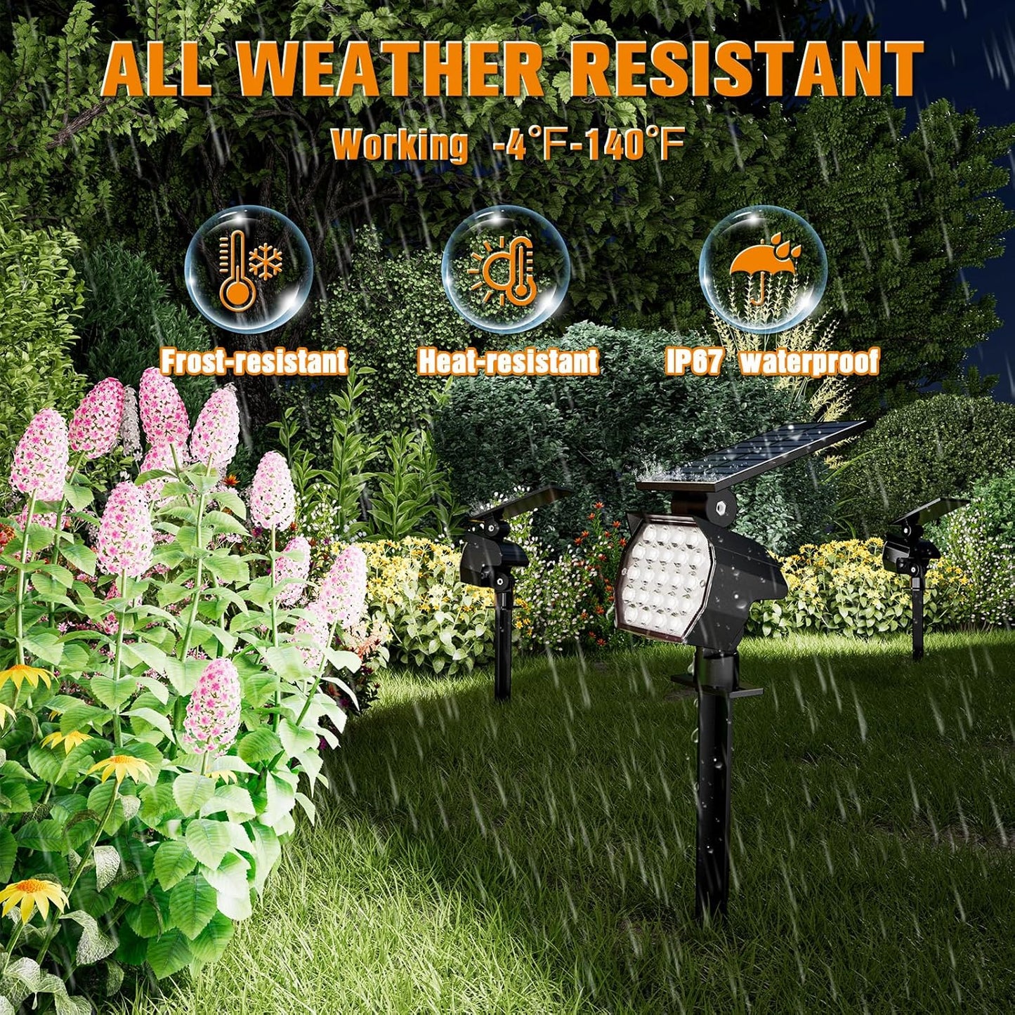 APONUO Solar Spot Lights Outdoor Waterproof 8 Pack IP67,23 LED 3 Lighting Modes Solar Landscape Lights Outdoor for Yard Garden House Garage Pathway