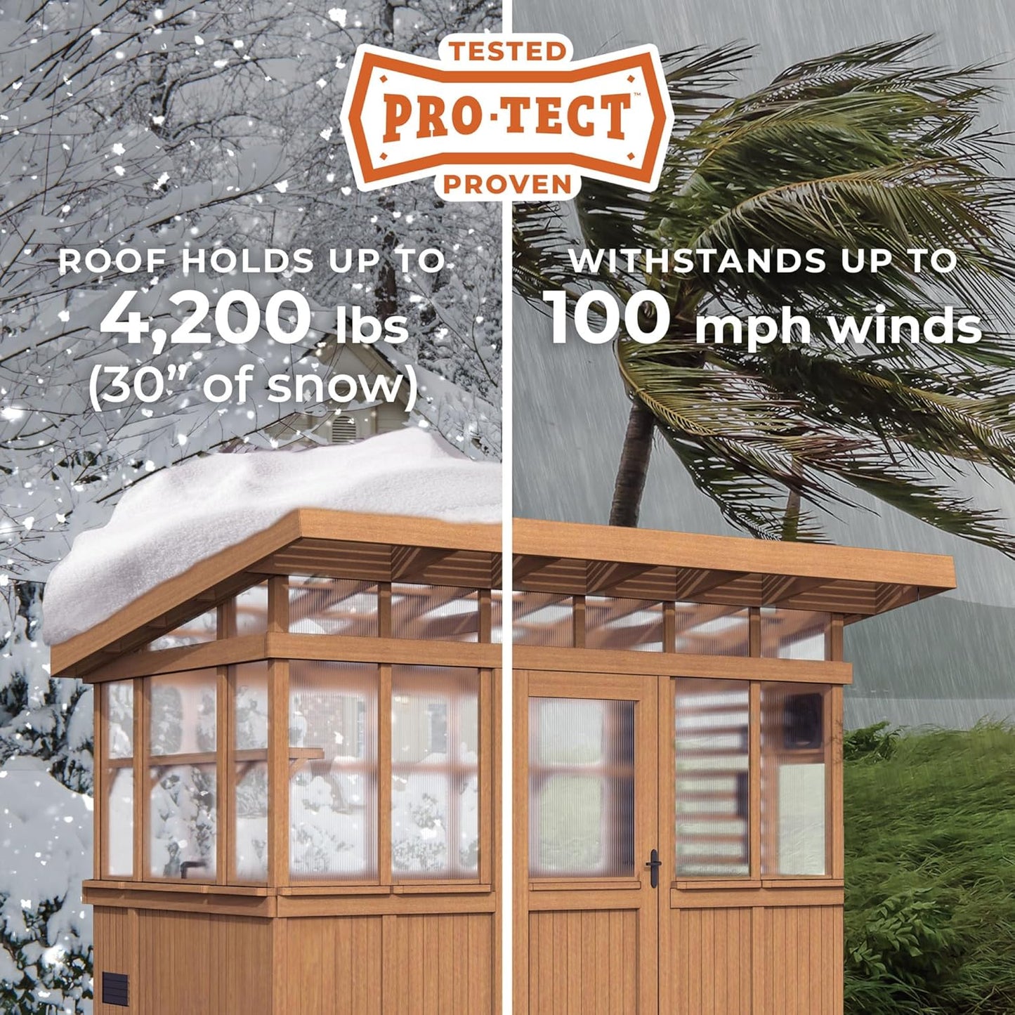 Backyard Discovery Poppy 11' x 7' Cedar Wood and Polycarbonate Walk-In Greenhouse Kit with Exhaust Fan, Windows, Hose Hook-Ups, PowerPort, Staging Shelves, Plant Hooks for Year-Round Outdoor Gardening