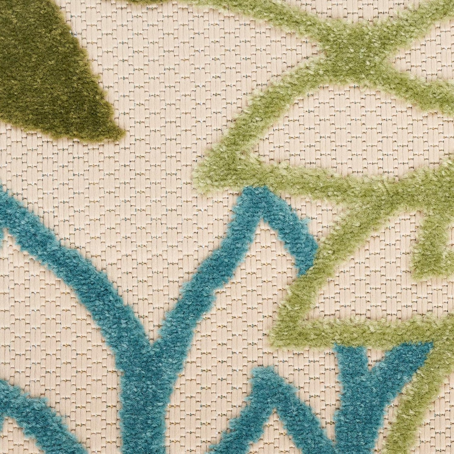 Nourison Home Aloha Indoor/Outdoor Green Multicolor 2'3" x 8' Area Rug, Easy-Cleaning, Non Shedding, Bed Room, Living Room, Dining Room, Backyard, Patio, Deck (2x8)