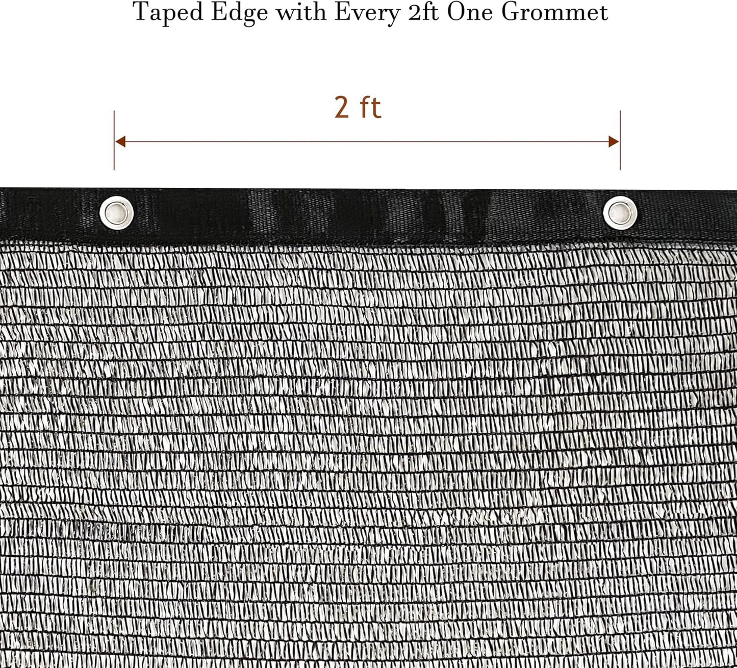 Garden expert 50% Black Shade Cloth 8x12FT Taped Edge with Grommets Sun Net Mesh for Garden Patio Backyard UV-Resistant