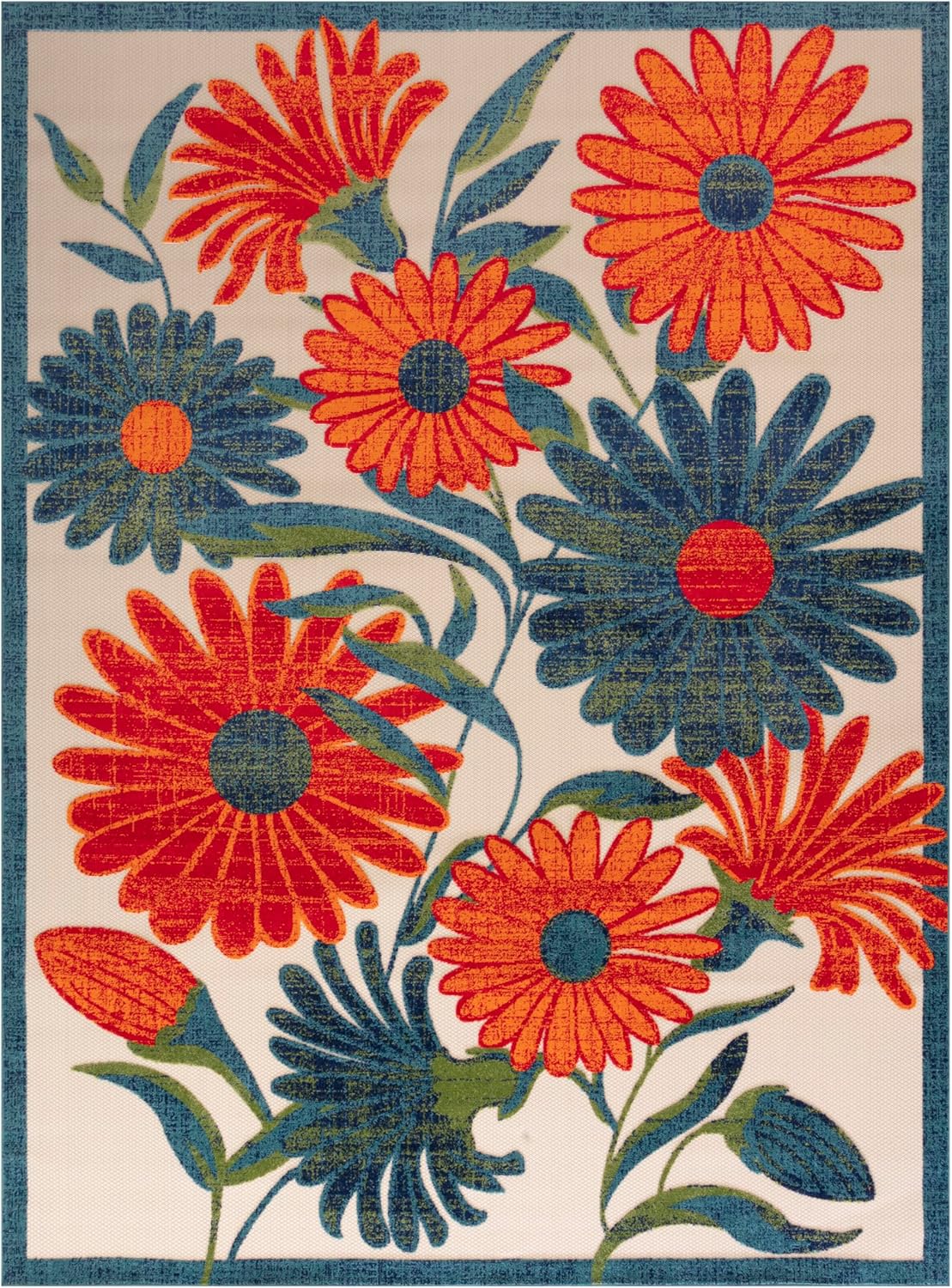 Nourison Home Aloha 8' x 11' Ivory Multicolor Fabric Outdoor Area Rug (8' x 11')