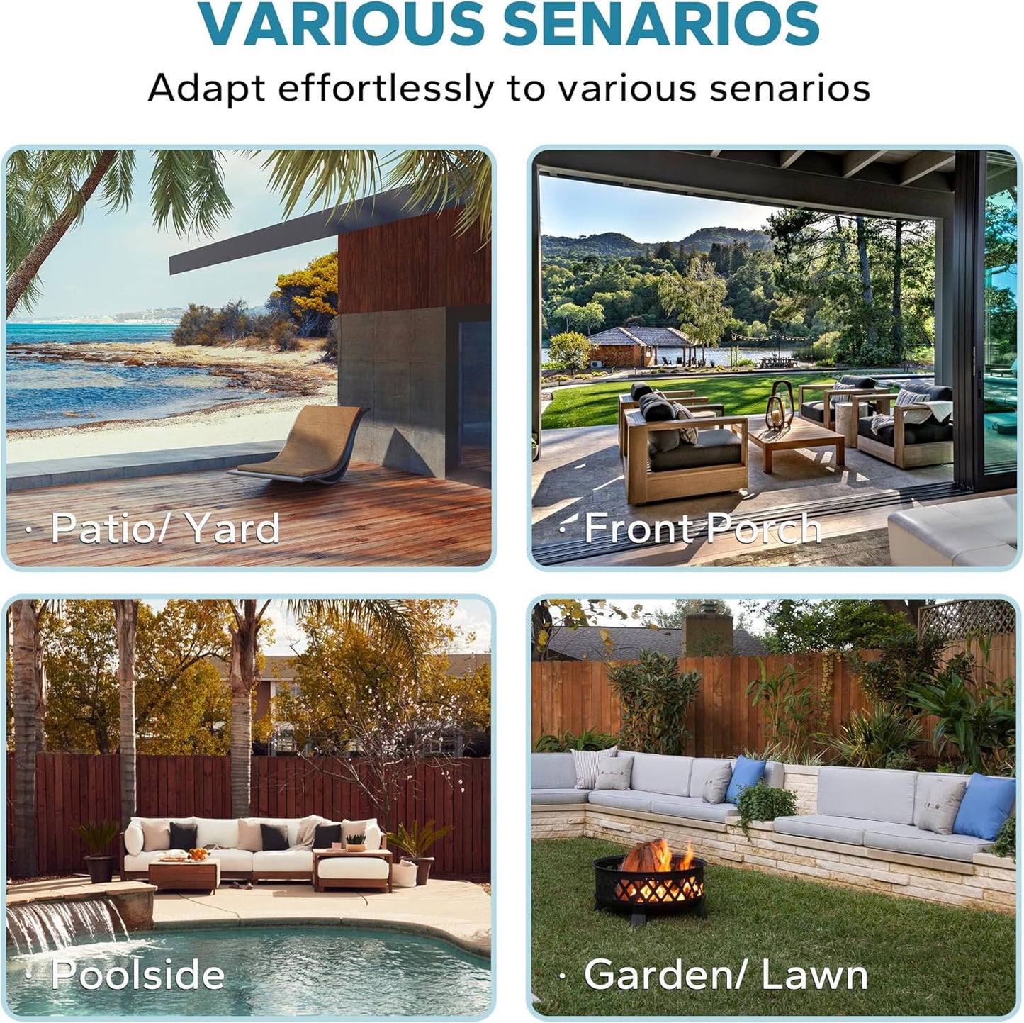 4 Pieces Outdoor Conversation Furniture Set, 55" Patio Couch，47" Metal Coffee Table, 2 Chairs, Rattan Wicker Sofa with Removable Cushions for Bistro, Deck (Navy Blue)