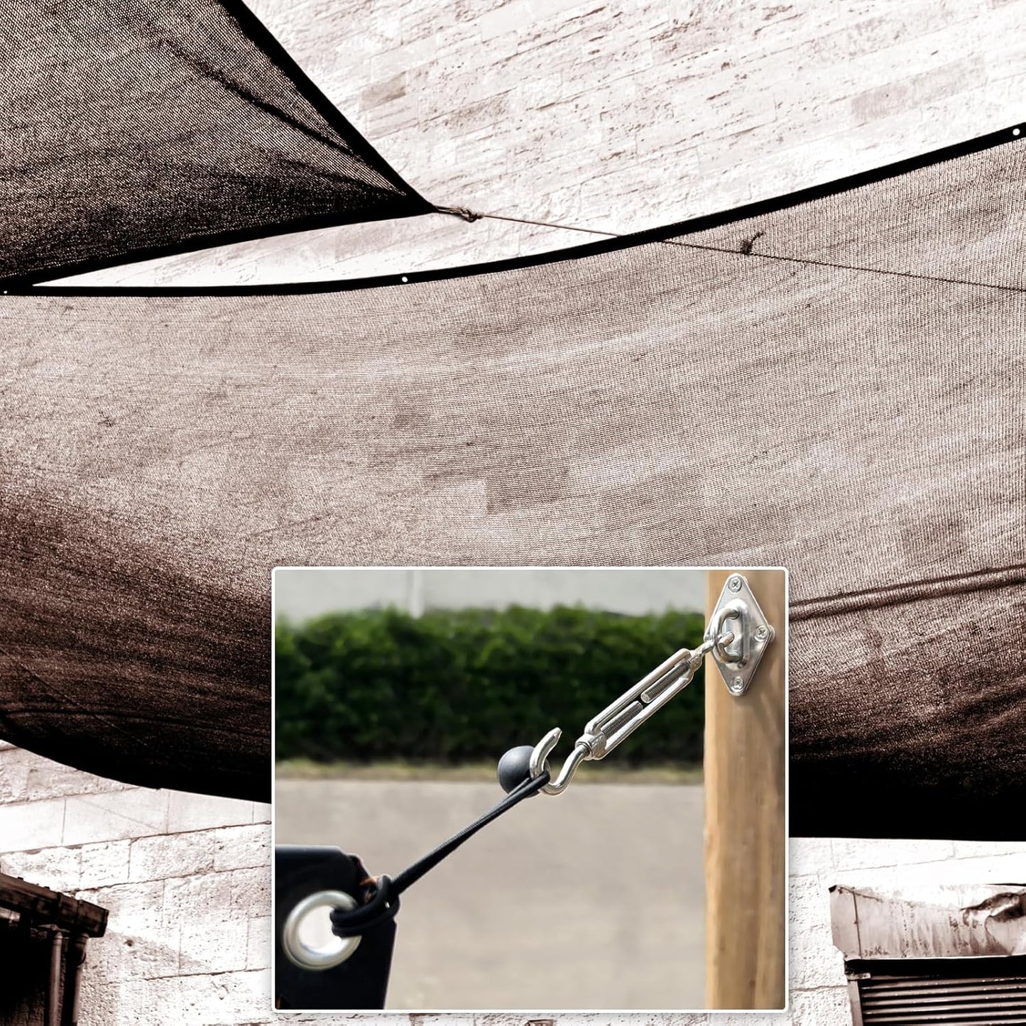 Shade Sail Hardware Kit 6 inch turnbuckles for Triangle Rectangle Sun Shade Sail Outdoor Installation turnbuckles for Cables Wire for Outdoor,Garden,Kitchen,Craft,235PCS