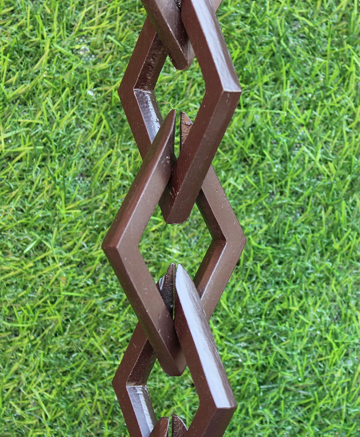 KAM Home Diamond Links Rain Chain with Installation Kit (Brown, 9)