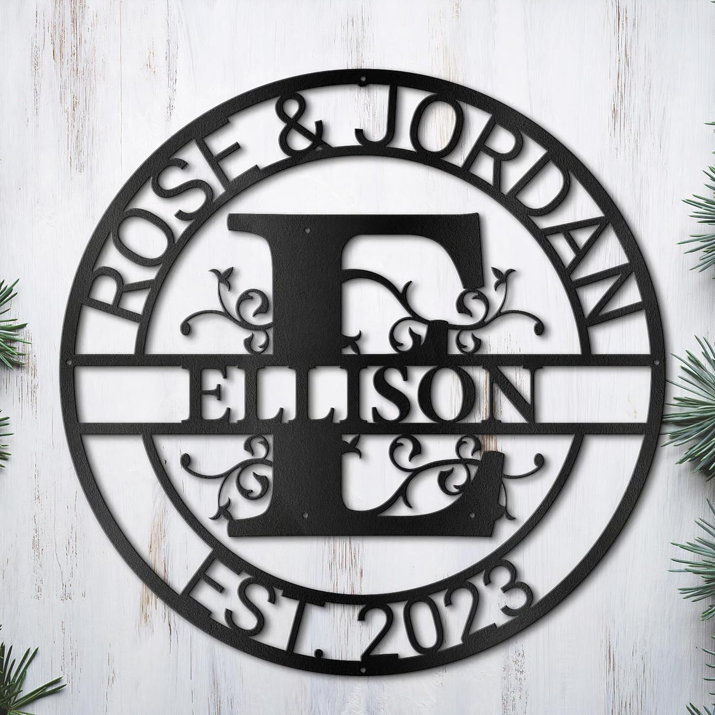 Personalized Metal Name Signs, Split Letter Monogram Wall Decor, Custom Last Name Sign, Family Name Sign for Outdoor, Personalized Wedding Gift, Garden Decor, Metal Wall Art, Housewarming Gift