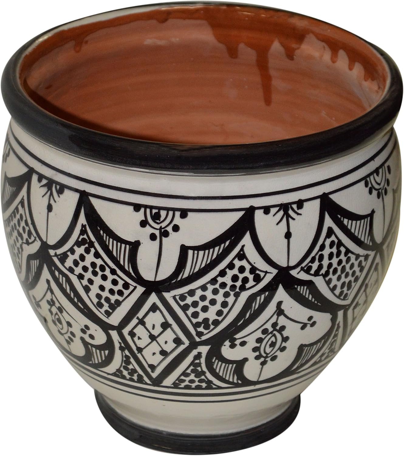 Treasures Of Morocco Flower Pot Moroccan Spanish Garden Drain Hole Ceramic Planter Handmade