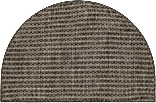 Unique Loom Collection Casual Transitional Solid Heathered Indoor/Outdoor Flatweave Area Rug (2' 7" x 4' 1" Hearth, Black/Ivory)